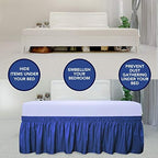 PureFit Wrap Around Ruffled Bed Skirt, Classic Blue, Twin/Full - 18" Drop - Image 3