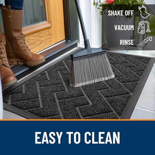 OLANLY Front Door Mat Outside 59x34, All-Season Absorbent Rubber Doormat - Image 6