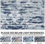 5x7 Area Rugs for Living Room: Washable Abstract Blue Grey Bedroom Carpet - Image 7