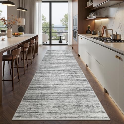 2x10 Runner Rug Non Slip,Washable Hallway Runner Rug,Grey - Image 5