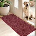 BEQHAUSE Dirt Trapper Door Mat 20" x 48", Non-Slip Washable Doormats, Red by BEQHAUSE