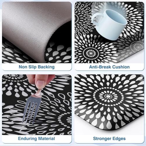 LuxStep Kitchen Mats for Floor,0.47 inch Thicker Cushioned Rug Anti-Fatigue Mats for Kitchen Decor Accessories,Waterproof Non-Slip Mats and Rugs Set for Office,Laundry 17.3"×29"+17.3"×60",Black - Image 5