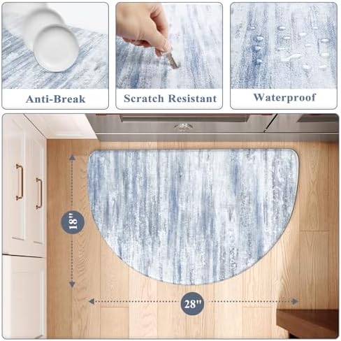 KIMODE Anti Fatigue Mat for Kitchen Floor,Farmhouse Half Circle Kitchen Rug - Image 5