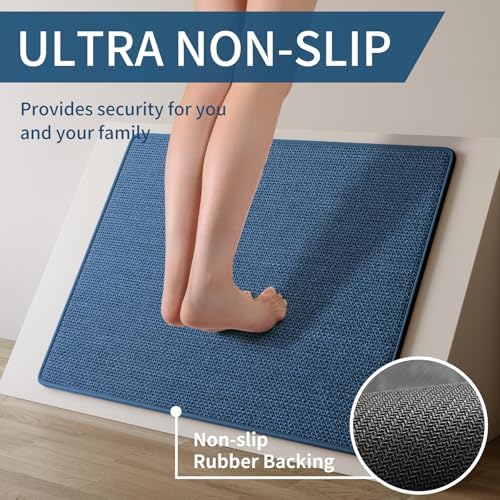 YDKGL Kitchen Rugs Kitchen Mats for Floor Non Slip Washable Blue 17"x47" - Image 3