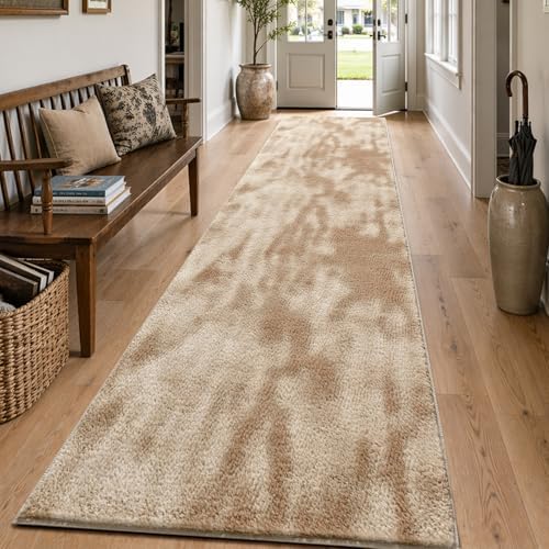 2x10 Tie-dye Beige Runner Rug Washable Non-Slip for Kitchen Hallway - Image 3