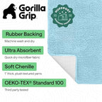 GORILLA GRIP Bath Rug Mat for Bathroom, Absorbent Chenille, 30x20 Sky Blue - Image 2