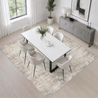 Area Rug Living Room: 8x8 Modern Washable Soft Carpet Brown Beige - Image 4