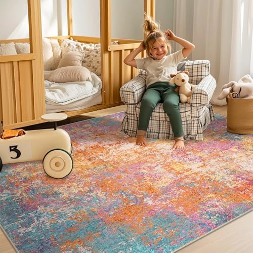 RELEANY Washable 8'x10' Abstract Area Rug for Living Room Starlight - Image 3