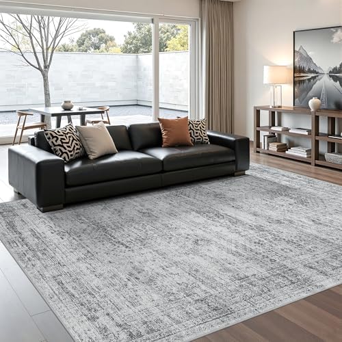 5x7 Area Rugs for Living Room,Large Washable Rug,Grey by Restydon