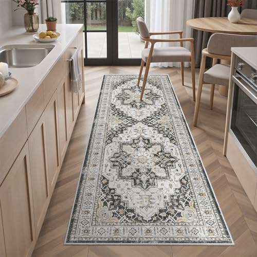 Madane Washable Runner Rug 2x6 Runners for Hallways Non Slip, Black - Image 2