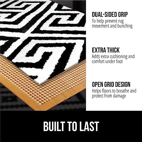 Gorilla Grip Original Extra Strong Rug Pad Gripper, Made in USA, Thick Slip and Skid Resistant Pads for Area Rugs on Hard Floors, Under Carpet Mat Cushion and Hardwood Floor Protection, 2x4 FT - Image 2