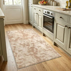 3x5 Tie-dye Beige Area Rug Washable Non-Slip Soft Thin for Bedroom Kitchen - Image 2