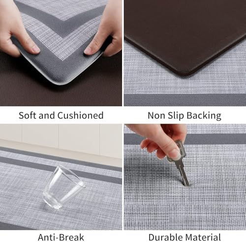 Mattitude Kitchen Mats Set of 2,Cushioned Anti-Fatigue Non-Skid Rug Sets - Image 4