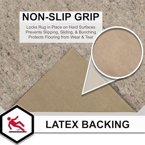 Mohawk Home Non Slip Rug Pad 6' Square - 1/2" Thick Felt + Latex Rubber Gripper - Dual Surface Cushion for Hardwood, Carpet, Tile Floors, Made in USA - Image 3