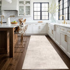 Abstract 3x10 Kitchen Rug Runners - Washable 10ft Hardwood Sink Rugs Non-Slip Hallway Entryway Area Rugs Soft Floor Mat Indoor Farmhouse Carpet for Bathroom Living Room Bedroom (3x10,Beige/Cream) by HYHAOYUNLAI