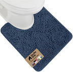 GORILLA GRIP Chenille Bath Rug Mat for Oval Toilet Base, 24x19 Navy by GorillaGrip