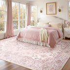 RELEANY Washable Area Rug, 8'x10', Pink by RELEANY