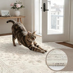 8x8 Area Rugs Living Room: Bedroom Washable Carpet Beige White - Image 7