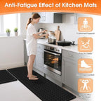 TranquilRelax 2-Piece Kitchen Mats, Cushioned Non-Slip Floor Mats, Black - Image 4