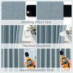 Guken 100% Blackout Blue Linen Curtains 86 Inch Long for Bedroom 2 Panels - Image 5