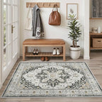 Madane Area Rug 4x6 Washable Rugs Vintage for Living Room, Black - Image 3