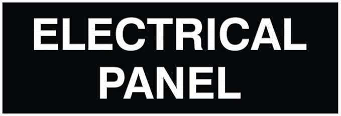 All Quality Basic Electrical Panel Sign - Fire Regulation Safety Compliance Sign - Black - Large (1 Pack)