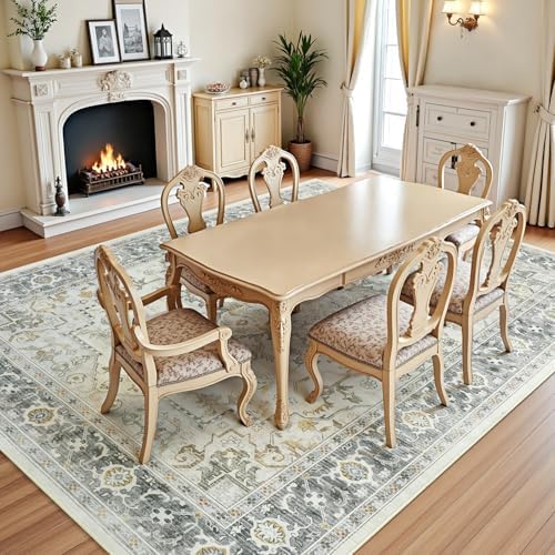 Lofus 8x10 Taupe Grey Rugs for Bedroom Living Room, Vintage Boho Carpet - Image 4