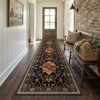 RELEANY Washable Area Rug, Runner 2'x10', Black/Colorful - Image 2
