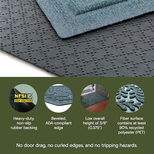 WaterHog Boxwood Front Door Mat Indoor Outdoor Entrance, All-Weather Mats - Image 4
