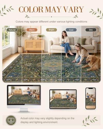 OLANLY 8x10 Washable Area Rug, Soft Non Slip Carpet for Bedroom Living Room - Image 2