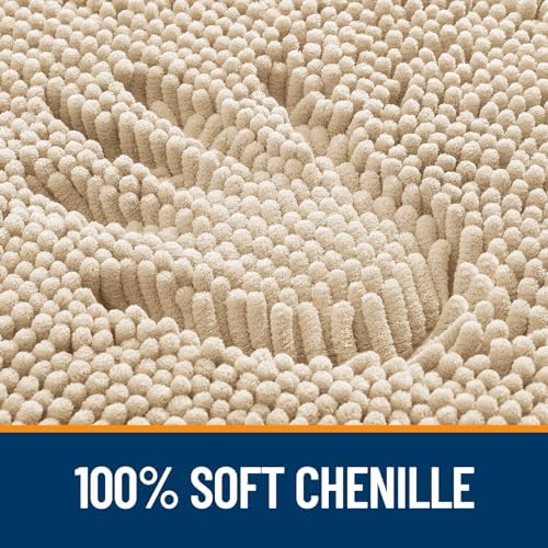OLANLY Toilet Rugs U-Shaped 24x20, Soft Absorbent Chenille Contour Rugs - Image 3