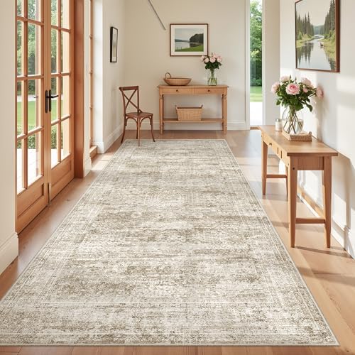 4x8 Rug Non Slip,Washable Hallway Runner Rug,Brown by Restydon