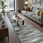 2x12 Runner Rug Non Slip,Washable Hallway Runner Rug,Black - Image 5