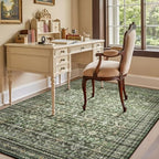 5x7 Area Rugs for Living Room Bedroom, Green Washable Non-Slip Carpet - Image 2