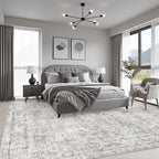 5x8 Area Rug Living Room: Modern Washable Soft Carpet Black Grey - Image 3
