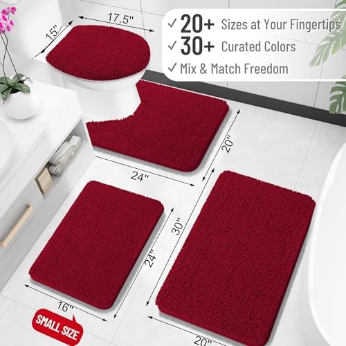 OLANLY Bathroom Runner Rugs 45x27, Extra Soft Absorbent Chenille Bath Rugs - Image 2