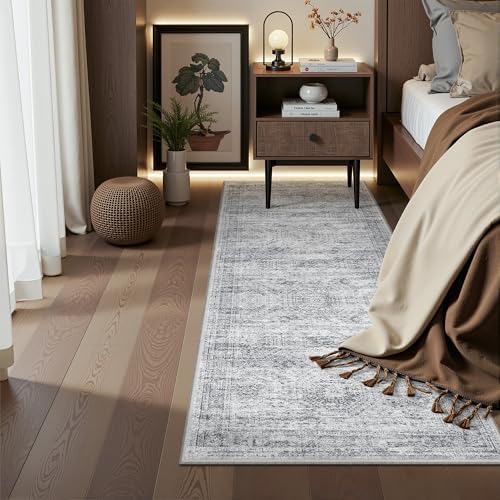 2x6 Runner Rug Non Slip,Washable Hallway Runner Rug,Grey - Image 5