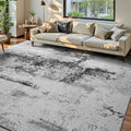 Living Room Rug 7x10 Ink Black Area Rugs Machine Washable Abstract Boho Large Rug Non-Slip Non-Shedding Faux Wool Indoor Vintage Carpet for Bedroom, Classroom, Dining Room, Kids Playroom by OmpaaHomeDecor