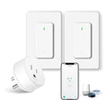 WiFi Smart Outlet Plug with Remote,GreenCycle Electric Smart Plug with 2 Remote,Compatible with Alexa and Google Home via Tuya,15A/1500W，Remote Control from Anywhere,TUV FCC List(2.4G)
