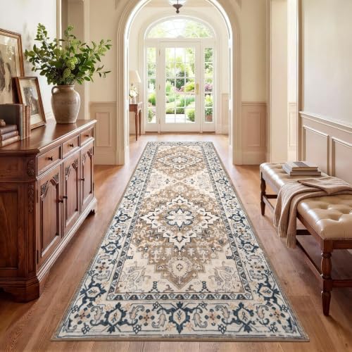 Lofus 3x8 Hallway Kitchen Washable Runner Rug, Boho Entry Long Carpet Brown by Lofus