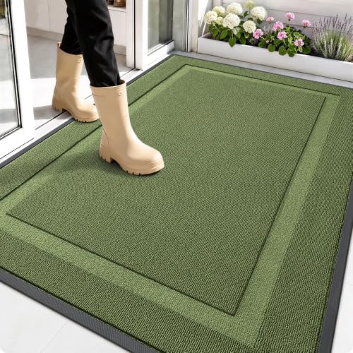 OLANLY Front Door Mat Outside 59x34, All-Season Heavy-Duty Rubber Doormat by OLANLY