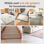 8 Pcs Rug Tape,Anti Slip Rug Pads Grippers for Hardwood Floors and Tiles,No Residue,Reusable Carpet Tape for Area Rugs, Double-Sided Adhesive Rug Stickers - Image 3