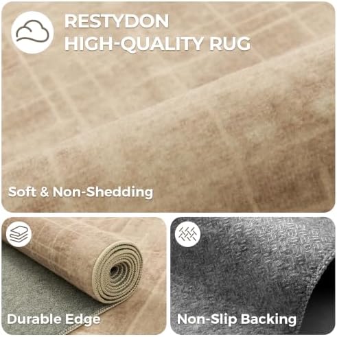 2x10 Runner Rug Non Slip,Washable Hallway Runner Rug,Brown - Image 7