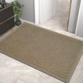 HIYARD Sturdy Front Door Mat, Absorbent Muddy Dirt Resist Welcome Door Mats Outdoor Indoor, Stain and Fade Resistant, Non-Slip Rubber Backing Low Profile Doormat for Entryway, 36×24, Beige by HIYARD