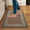 Kitchen Mats for Floor, Non Slip Kitchen Rugs, 17x30 Brown by QiCaiJia
