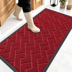 OLANLY Front Door Mat Outside 47x23, All-Season Absorbent Rubber Doormat by OLANLY
