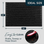 ubdyo Extra Durable Door Mat Outside Entrance (36" x 24", Bright Black) - Image 2