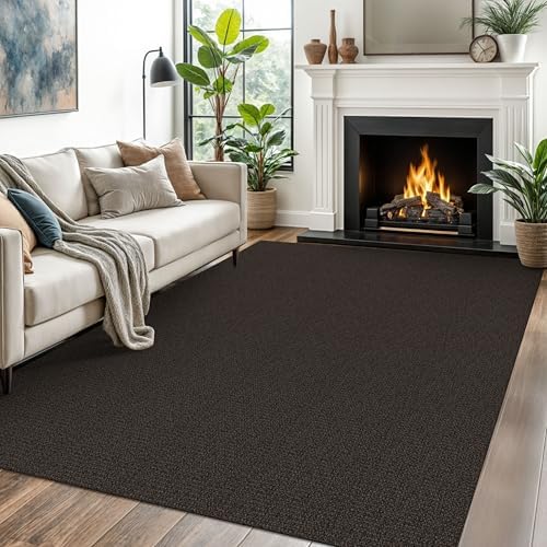 EARTHALL Washable Area Rug, Non Slip Living Room Rug, 5x7 Ft, Taupe/Coffee by Unknown