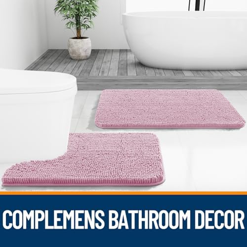 OLANLY Bathroom Runner Rugs 45x27, Extra Soft Absorbent Chenille Bath Rugs - Image 7