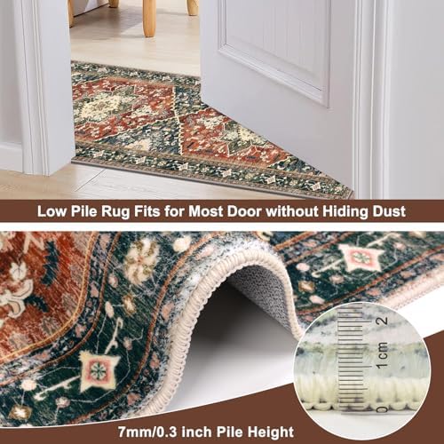 Yamaziot Washable Runner Rug, 2x8 Non-Slip Boho Vintage Hallway Kitchen Rug - Image 4